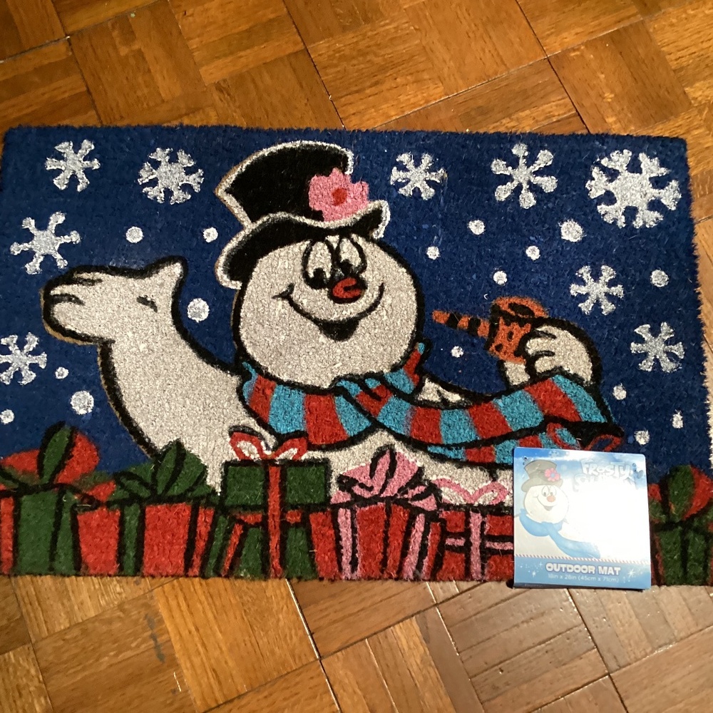 New Christmas Coir Mat - Frosty the Snowman 18x28”